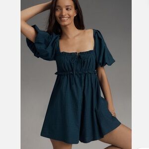 Pilcro puff sleeve babydoll romper